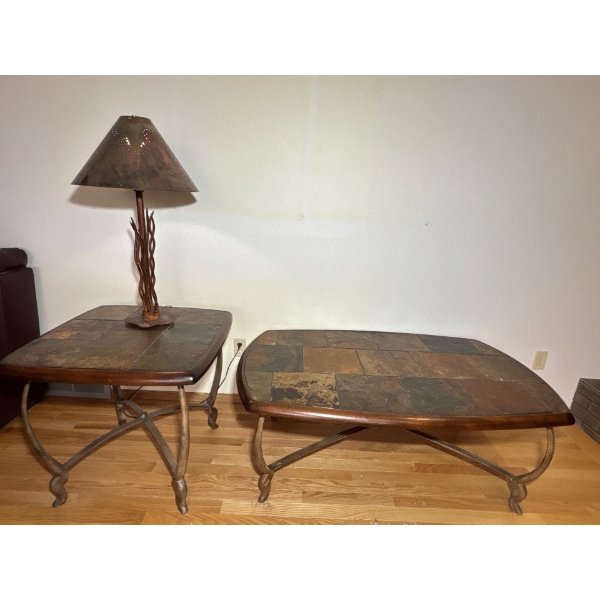 Coffee Table, End Table & Lamp Set