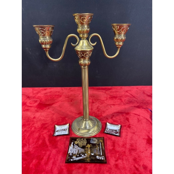Candelabra 16H, Trays - 2 Worlds Fair & Kapok Tree Gifts