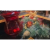 Image 1 : Lovely Wreath Styled Centre Piece Candle Holder w/ Large Red Glass Vase 