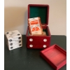 Decorative Stone Die w/ Assorted Card Games in Hand Carved Die Box