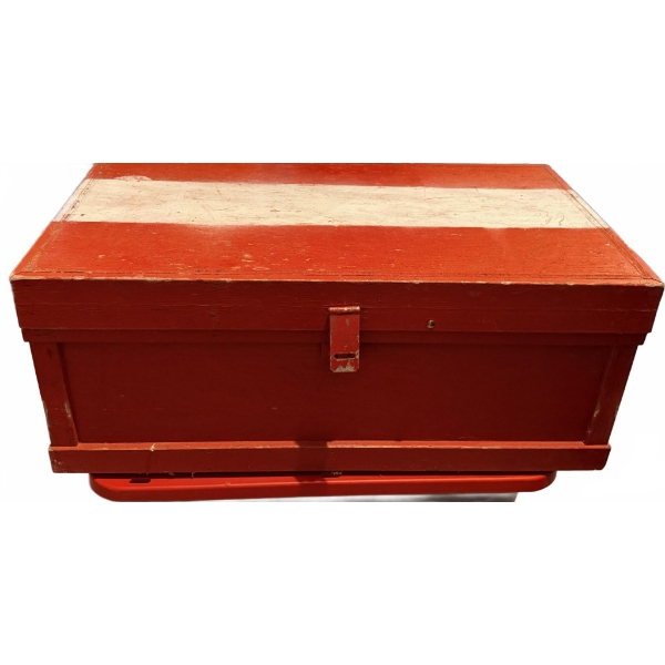 Wooden Tool Chest with Removable Tray and Metal Handle
