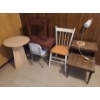 Image 1 : Assortment of Furnishings Including: Wooden Side 29 W, 18 D, 21 T, Other Tables, Chairs, and Light