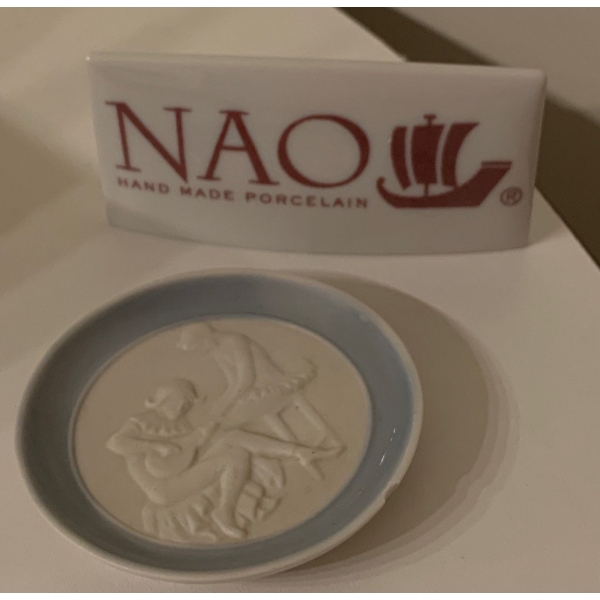 LLADRO Porcelain Plate (Slight Chip; 3W) &  NAO By LLADRO Porcelain Plaque (4L) 