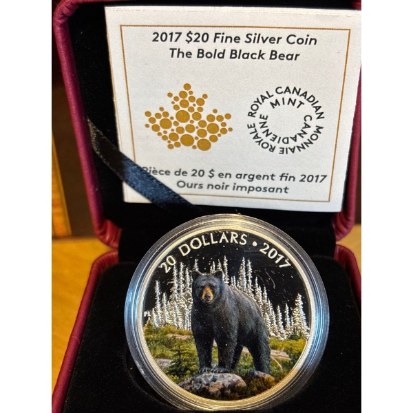 2017 $20 Majestic Animals II: The Bold Black Bear - Pure Silver Coin
SKU: 151942