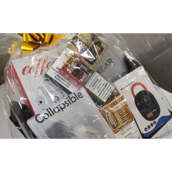 Oxbar/Instabar Vapes,Wireless Speaker Bl/Red , Travel Pillow,Coffee Flask, Water Bottle Valued: $220