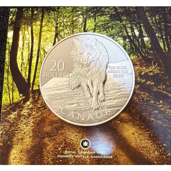 2013 $20 Wolf Fine Silver Coin 7.96 Grams