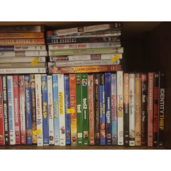 Row Of Collectible DvDs For the whole Fam Jam