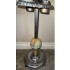 Image 4 : Vintage Art Deco-Style Smoking Stand w/Two Lights- Ornate Chrome Finish 