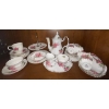 Image 1 : Royal Alberts Bone China "Prairie Rose" Collectible Pieces Tea Pot, Cups & Saucers, Cream & Sugar 