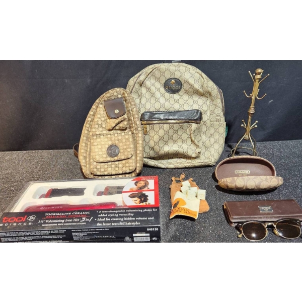 Accessories and Bags Including Gucci-Style Backpack, Utility Bag, D&G Sunglasses, and More