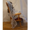 Image 3 : Porcelain Doll in White on a Rocking Chair (Chair Needs TLC) - 26T