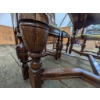 Image 13 : 1940s Hardwood Dining Table with Hand-Embroidered Cushions, Includes Extensions and Six Chairs