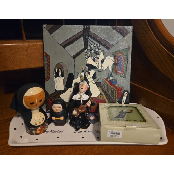 Nun Collection - Salt & Pepper Shakers,  Figures (Incl. Blue Sky Corp.), Painting By: M. Blue & More