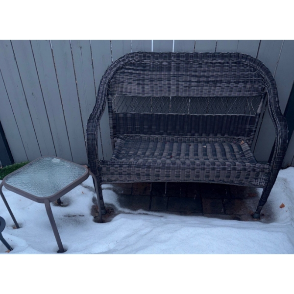 2 Well Loved Canvas Breton All Weather Wicker Outdoor Patio Loveseats