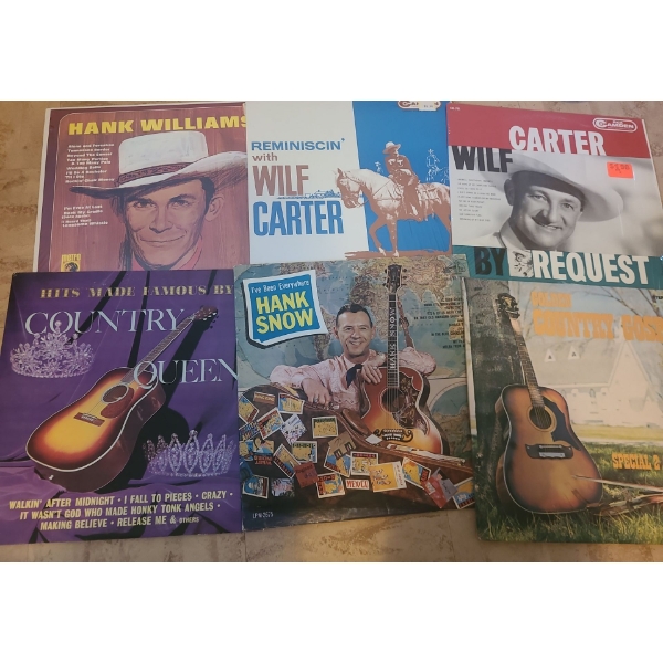 Collection of Records Including: Wilf Carter, The Emeralds and More! Scroll Photos to See Records