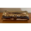 Image 2 : Antique Indian Carved Camel Bone Jewellery Box w/ Live Edge Chrome Miniatures & More