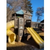 Image 1 : Something For The Kiddos - Outdoor Clubhouse w/ Swing Set Twirly Slide & Climbing Wall