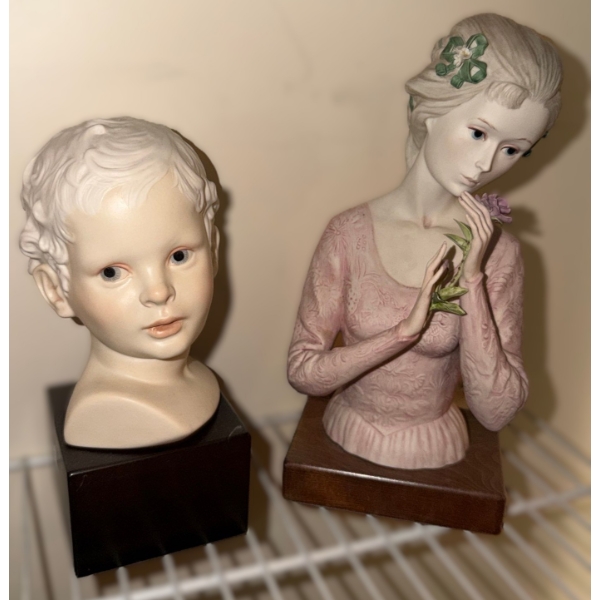 Cybis Figures: Face of Boy 4 W, 4 D, 9.5 T and Female 5.5 W, 4 D, 12 T