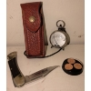 Image 1 : Antique Compass ( Cracked See Photo) Buck 110 Folding Hunter Knife Sheath & More