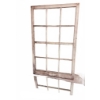 Image 1 : Wood Window Frame with Glass Panes and Shaped Wall Mirror