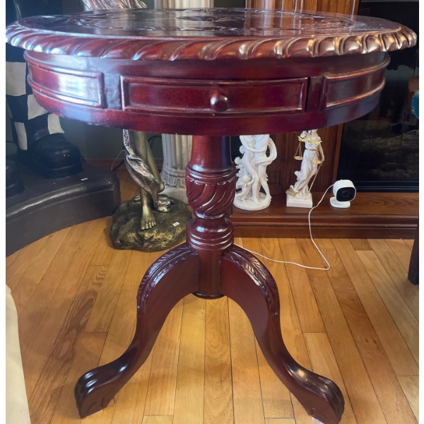 Art Nouveau Style Mahogany Table 23D x 29T