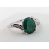 Image 2 : 2.3 ct Certified Silver Emerald gemstone RIng ($3,277 Appraisal)