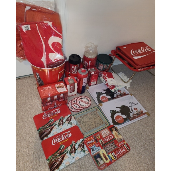 Coca-Cola Collectibles: Trash Can, Puzzles, Metal Signs 12 X 8 and Smaller, Tray 17 X 12.5 and More!