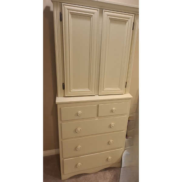 Wood Armoire w 5 Drawers 29 w 71 1/2 h