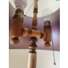 Image 3 : Vintage Floor Lamp with Wooden Base and Fabric Lampshade