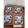 Image 2 : Delft 18th Century Blue & White Framed Tiles. 6 1/2 w, 6 1/2 h