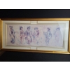 Image 1 : Geisha Print 47 X 22 Signed Hibel, Framed Under Glass