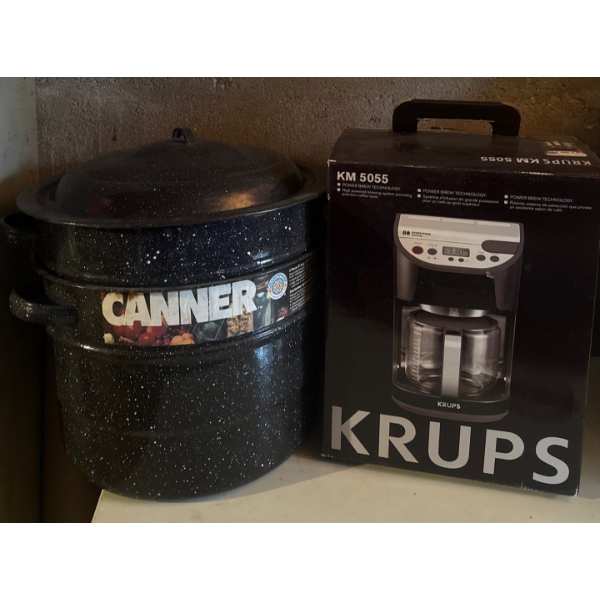  Krups Power Brew Coffee Maker & Roasting Pots w/Lids