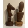 Image 2 : Antique Hand Carved Chess Pieces w/ Decorative Beer Steins 
