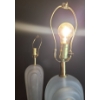 Image 4 : Pair of Paolo Gucci Frosted White Lamps 6 W, 6 D Base, 33 T to Top of Finial 