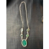 Image 8 : Stamped .925  22-Inch Aventurine Necklace and Brodzite Bracelet 