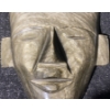 Image 4 : Hand Carved Black Obsidian Aztec Face Sculpture Gold Sheen 2.5 Pounds