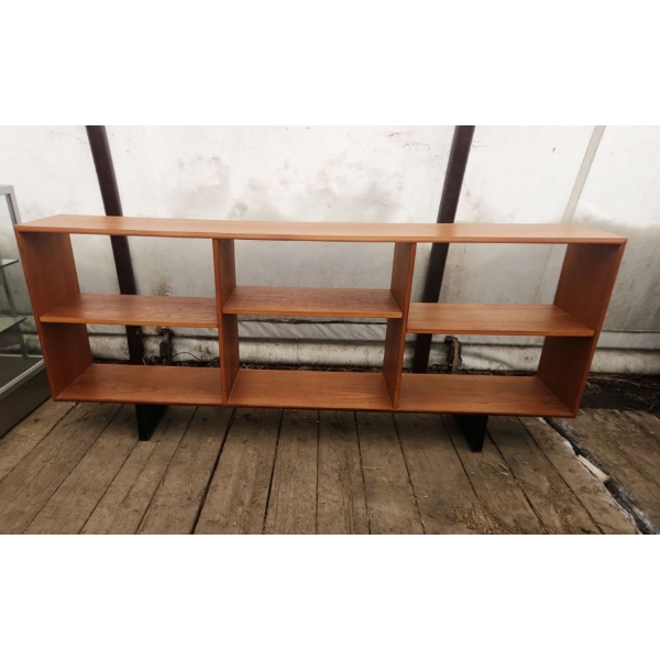 MCM Low Profile Teak Bookshelf - 31"H x 11.5"D x 72"W