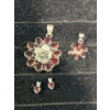 Image 1 : Collection of Red Stone Pendants and Earrings 