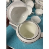 Image 11 : Vintage Minton Pandora bone china delicate grey floral pattern and silver trim One large co