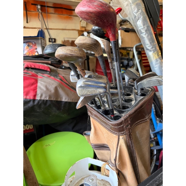 Set of vintage golf clubs