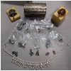 Image 1 : Rhinestone Jewelry, Trinket Boxes, and Faux Pearl Necklace