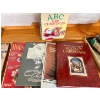 Image 4 : Of Christmas items, a large angel, brass candleholders, Coca-Cola decorative tree ornament, a porcel