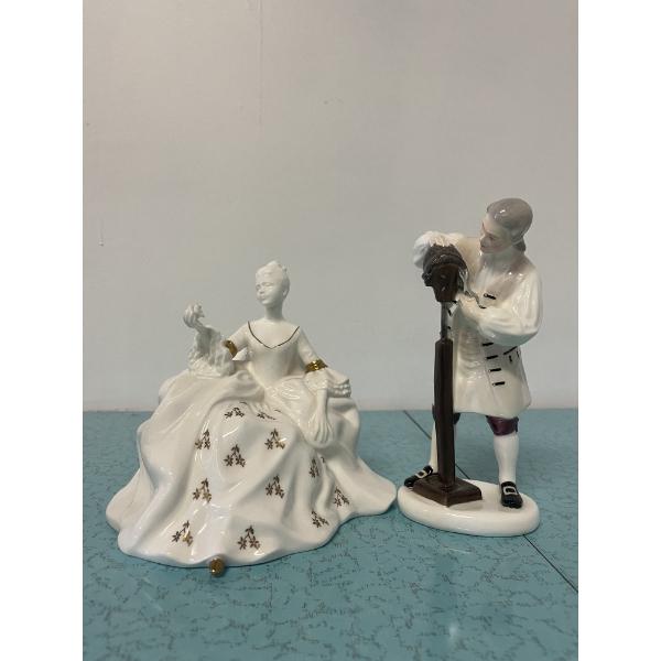 Royal Doulton Antoinette featuring white glaze with gold accents Royal Doulton The Wigmaker of W