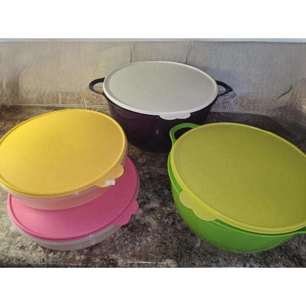 Tupperware Containers- Largest Purple Container: 14 W Lid, 8 T 