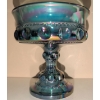 Image 2 : Indiana Carnival Glass Pedestal Dish in 'Kings Crown' w/ Fenton Silver Crest Milk Glass Compote 