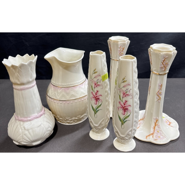Belleek Fine Parian China Decorative Vases and Candleholders