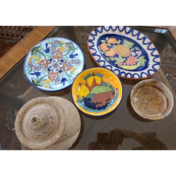 Decorative Plates w/ Lovely Stoneware Cookie Jar 
