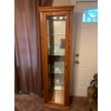Image 2 : Illuminated Display Cabinet with Glass Shelves and Oak Finish Contents NOT included