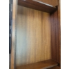 Image 4 : Brown Three Drawer Dresser with Metal Accents and Storage Compartments/ Shelf