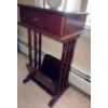 Image 3 : Mahogany End Table / Magazine Keep w/ Vase & Artificial Florals  